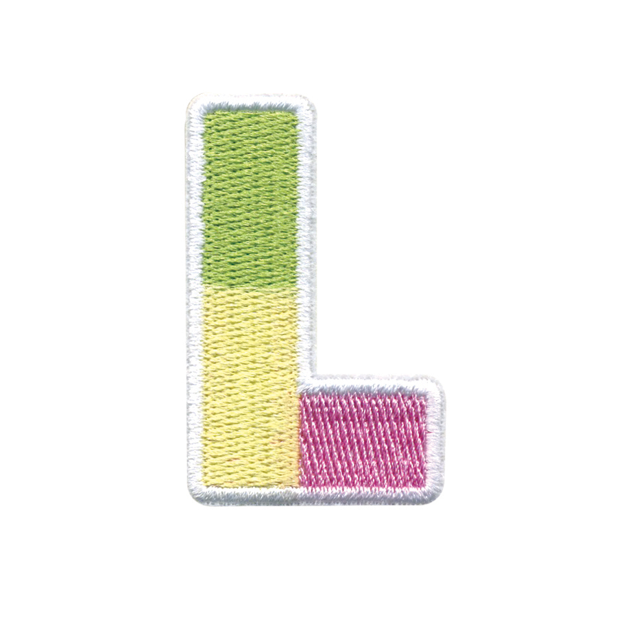 Picture of L Initial Color Block Sticker Patch