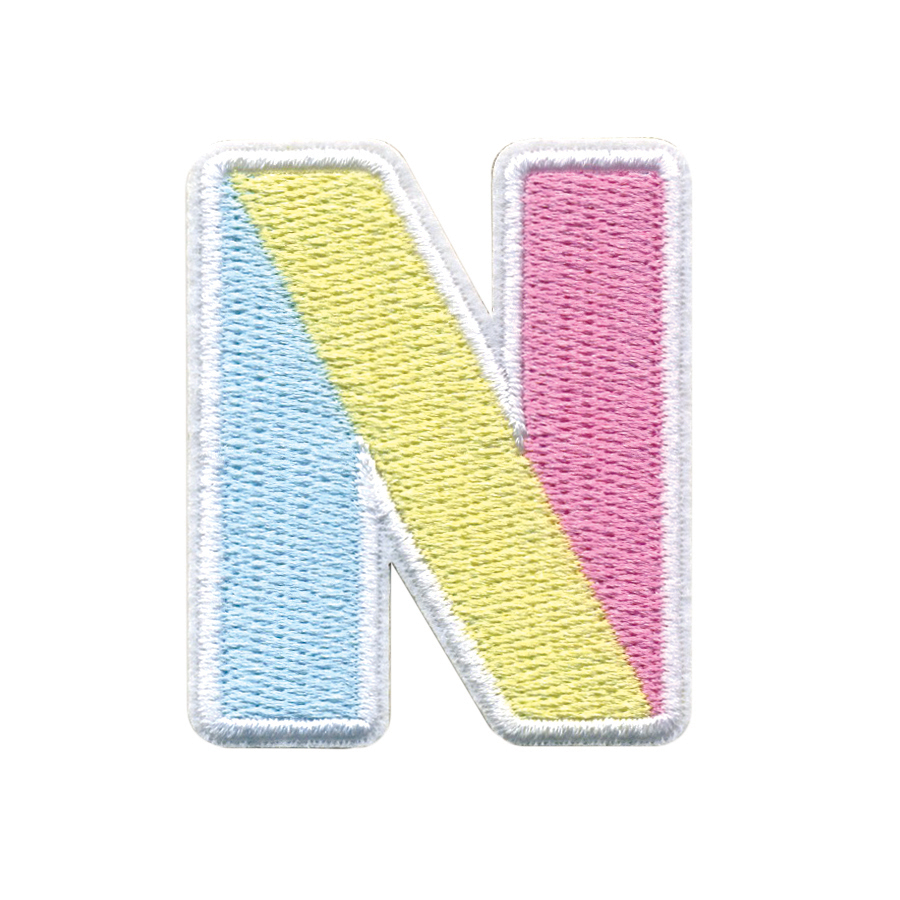 Picture of N Initial Color Block Sticker Patch