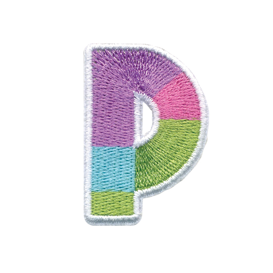 Picture of P Initial Color Block Sticker Patch