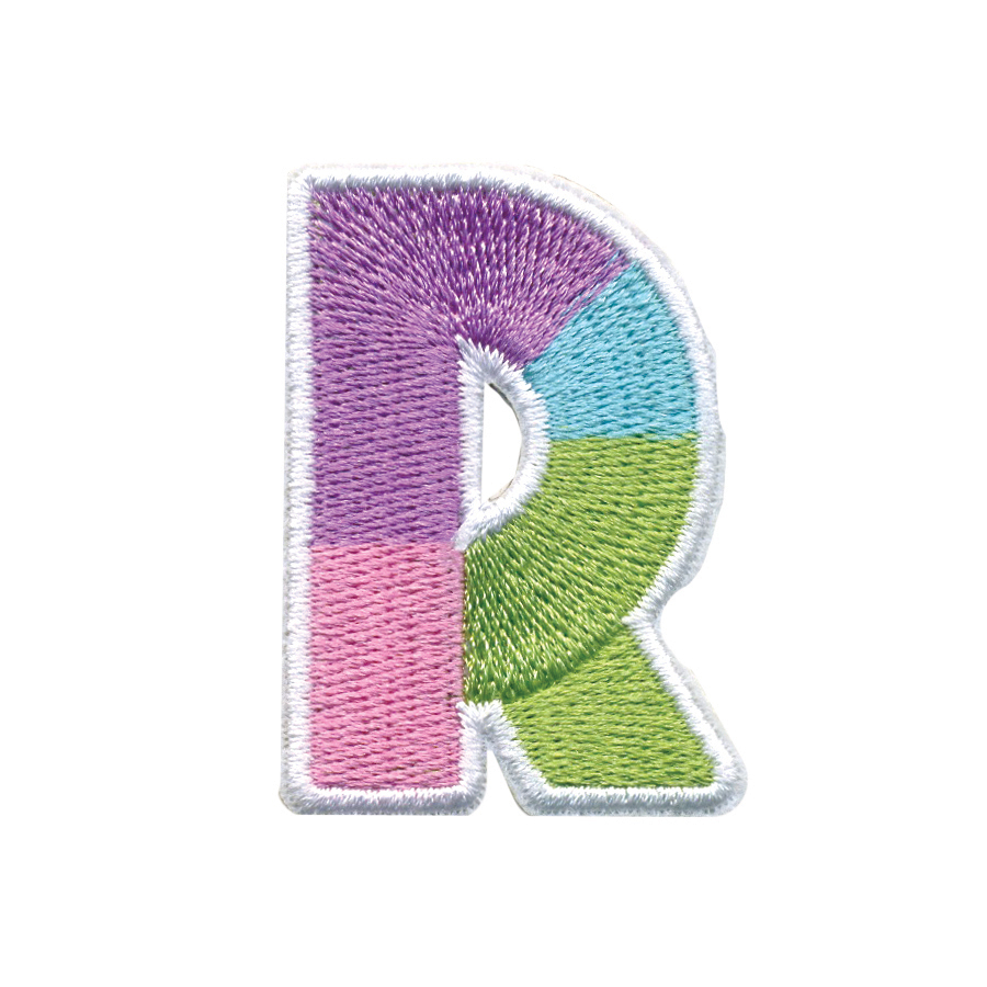 Picture of R Initial Color Block Sticker Patch