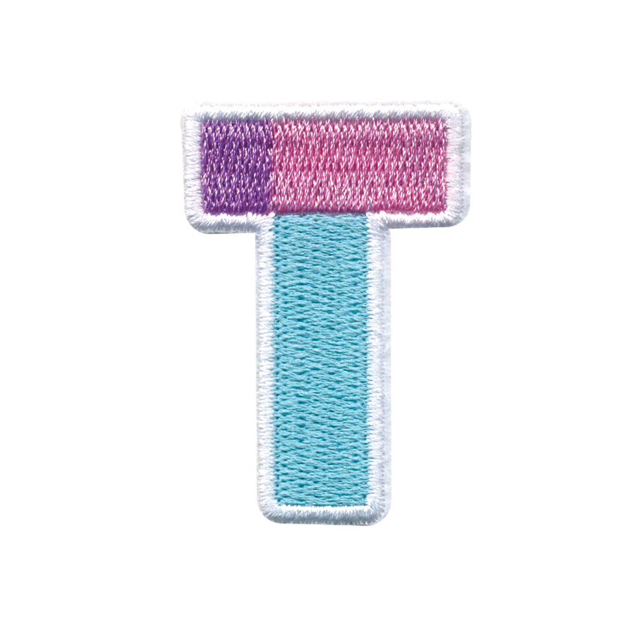 Picture of T Initial Color Block Sticker Patch