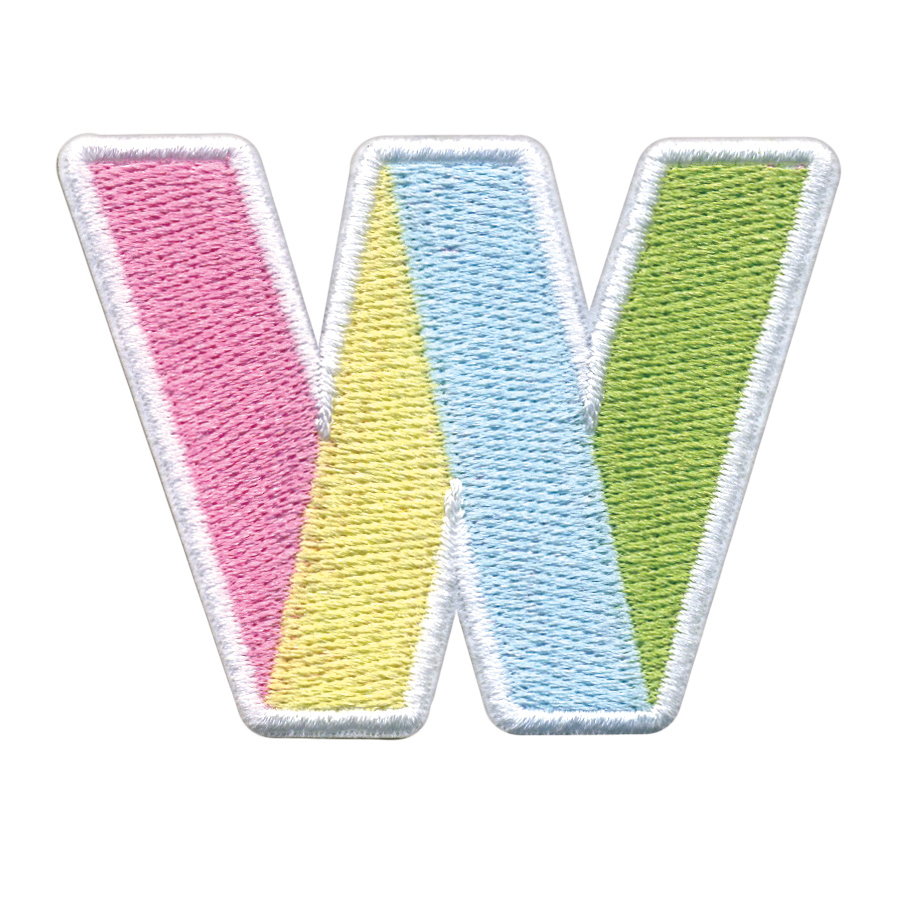 Picture of W Initial Color Block Sticker Patch