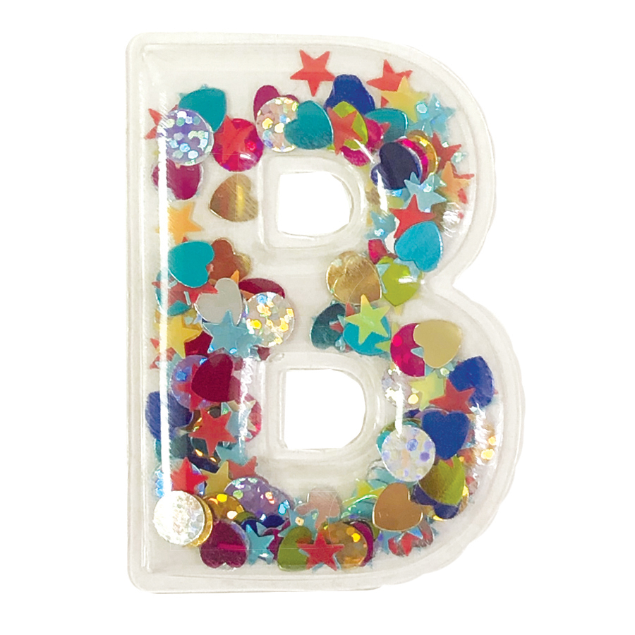 Picture of B Initial Confetti Sticker Patch