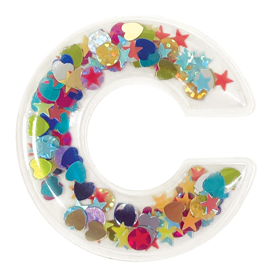 Picture of C Initial Confetti Sticker Patch
