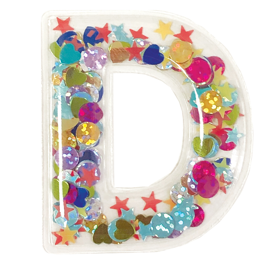 Picture of D Initial Confetti Sticker Patch
