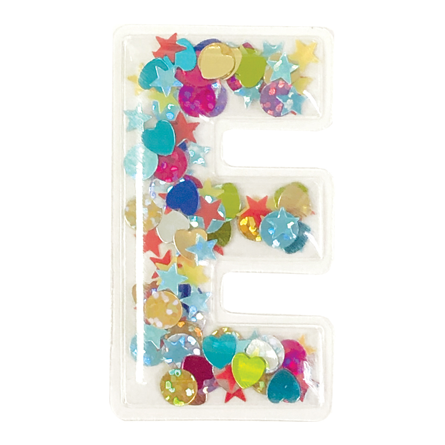 Picture of E Initial Confetti Sticker Patch