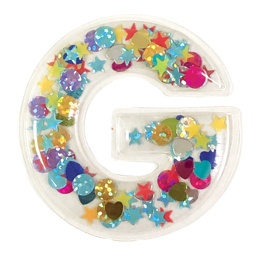 Picture of G Initial Confetti Sticker Patch