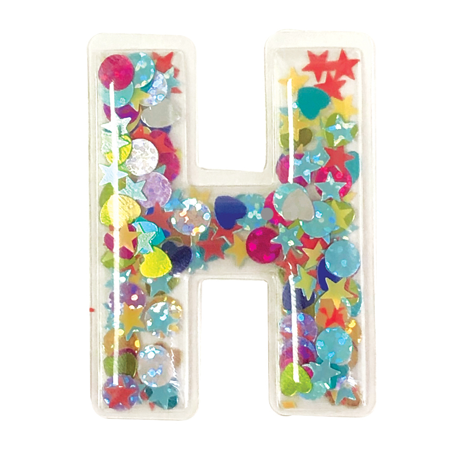 Picture of H Initial Confetti Sticker Patch