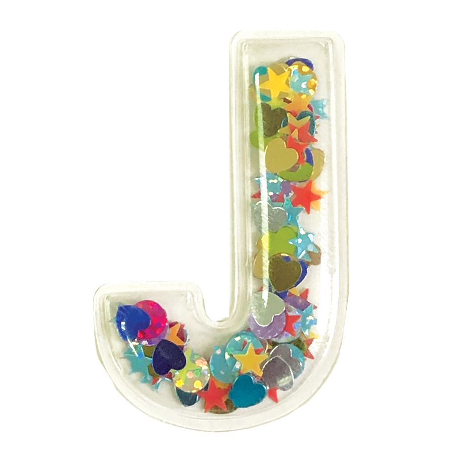 Picture of J Initial Confetti Sticker Patch