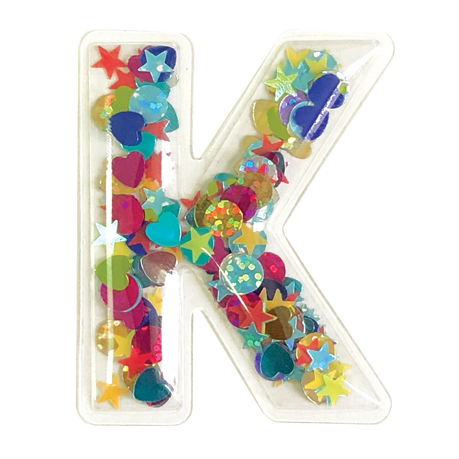 Picture of K Initial Confetti Sticker Patch