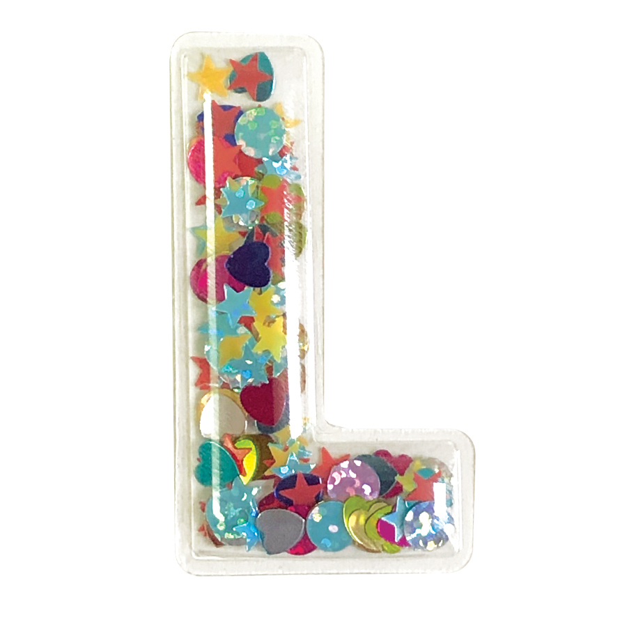 Picture of L Initial Confetti Sticker Patch