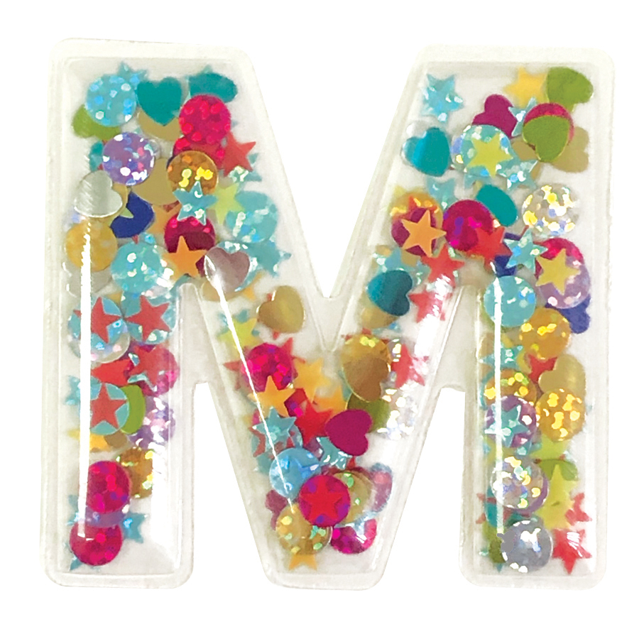 Picture of M Initial Confetti Sticker Patch
