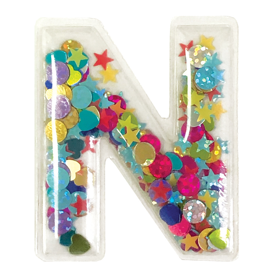 Picture of N Initial Confetti Sticker Patch