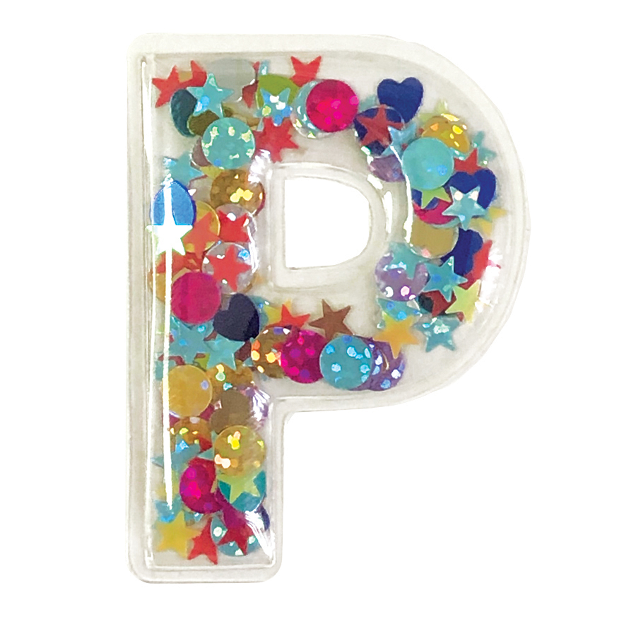 Picture of P Initial Confetti Sticker Patch
