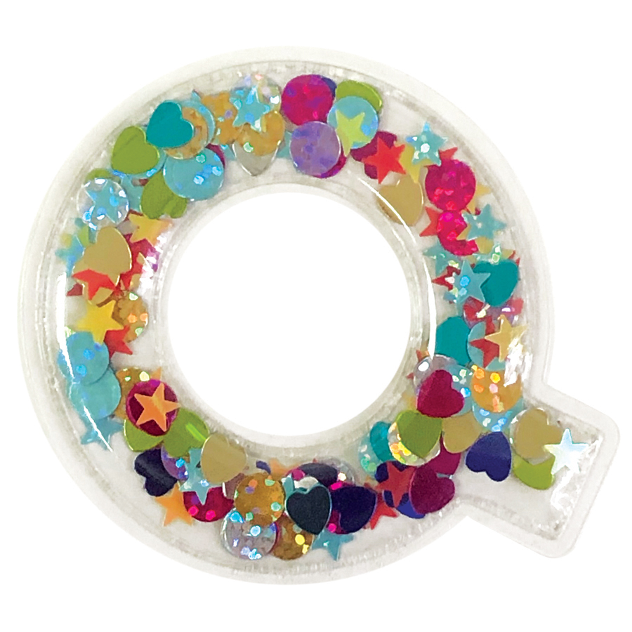 Picture of Q Initial Confetti Sticker Patch