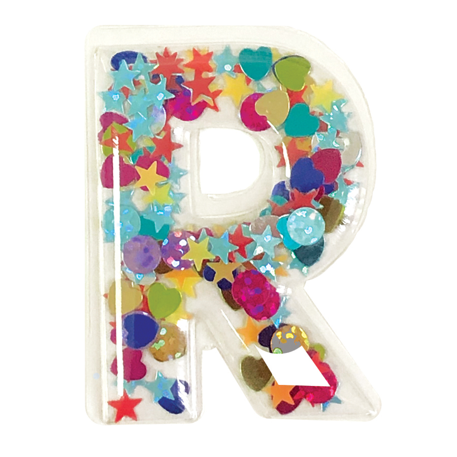 Picture of R Initial Confetti Sticker Patch