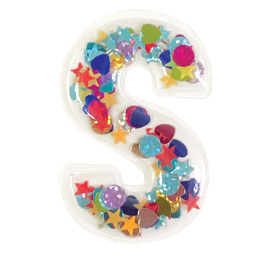 Picture of S Initial Confetti Sticker Patch