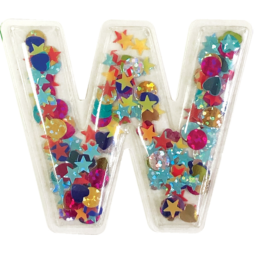 Picture of W Initial Confetti Sticker Patch