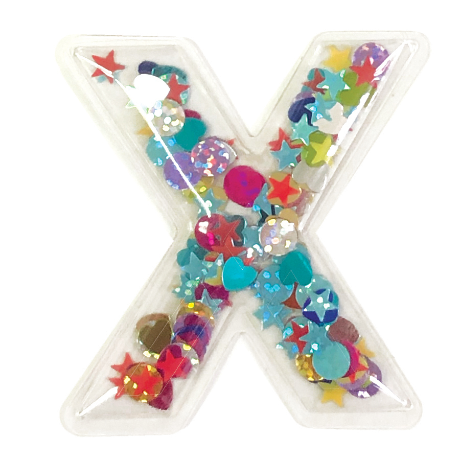 Picture of X Initial Confetti Sticker Patch