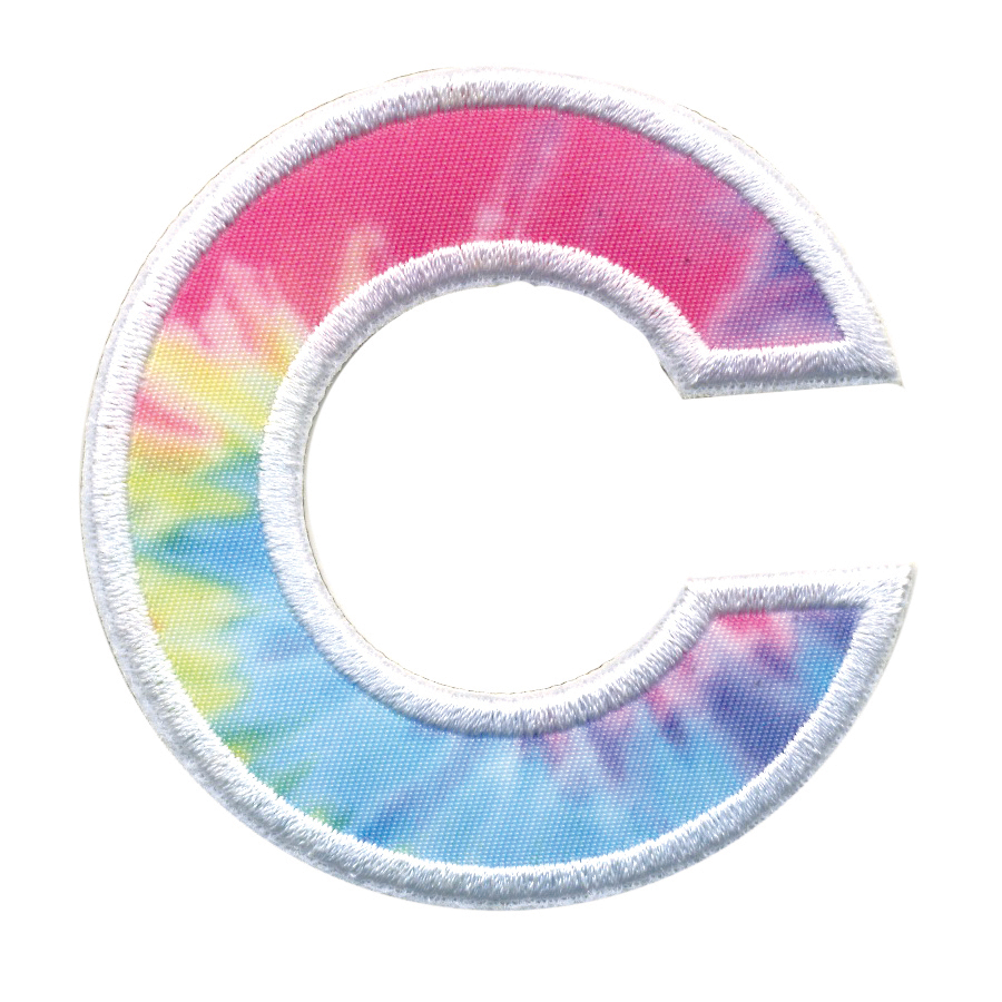 Picture of C Initial Tie Dye Sticker Patch