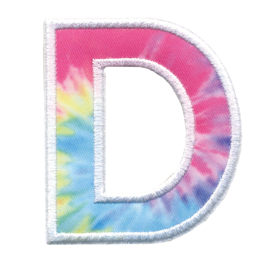Picture of D Initial Tie Dye Sticker Patch
