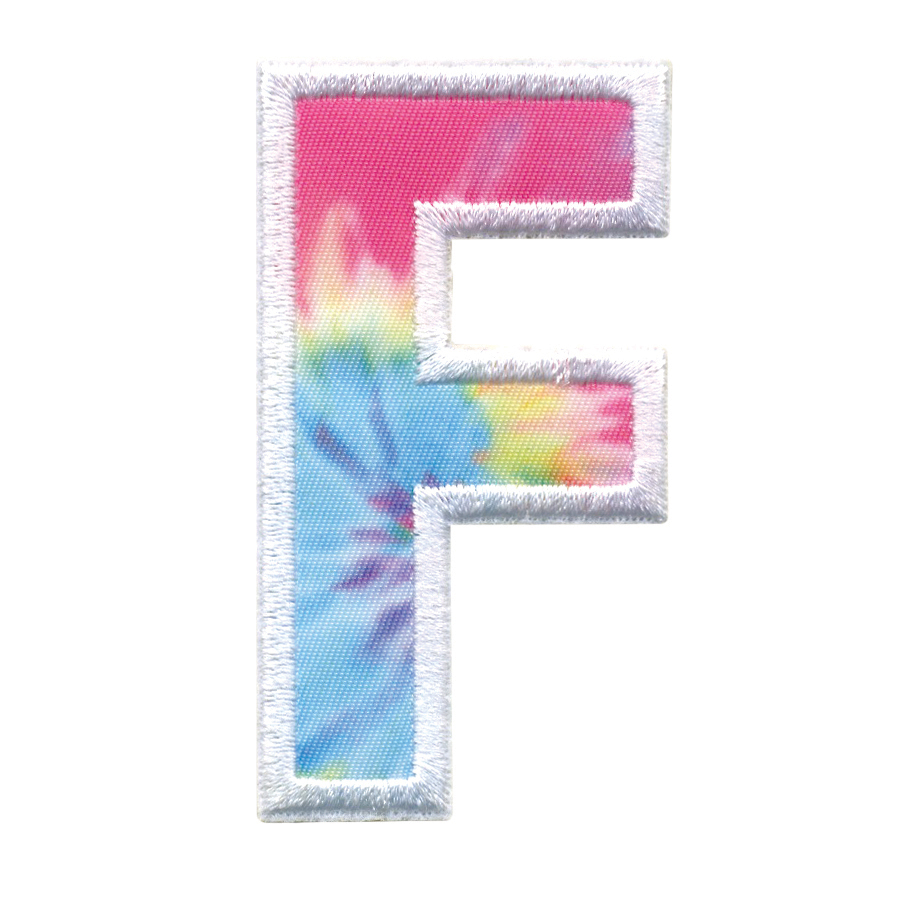 Picture of F Initial Tie Dye Sticker Patch