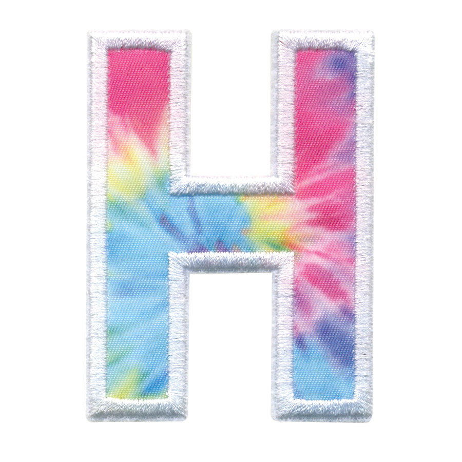 Picture of H Initial Tie Dye Sticker Patch