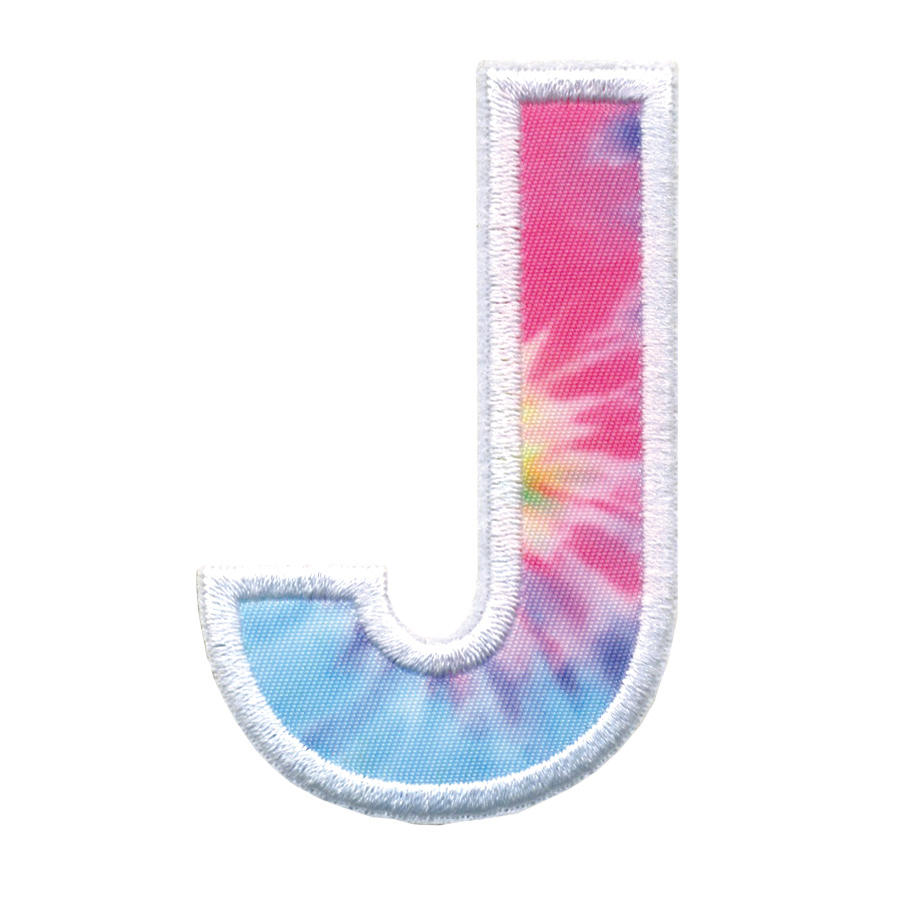 Picture of J Initial Tie Dye Sticker Patch