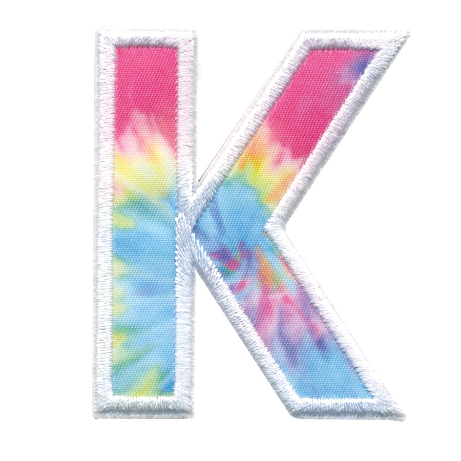 Picture of K Initial Tie Dye Sticker Patch