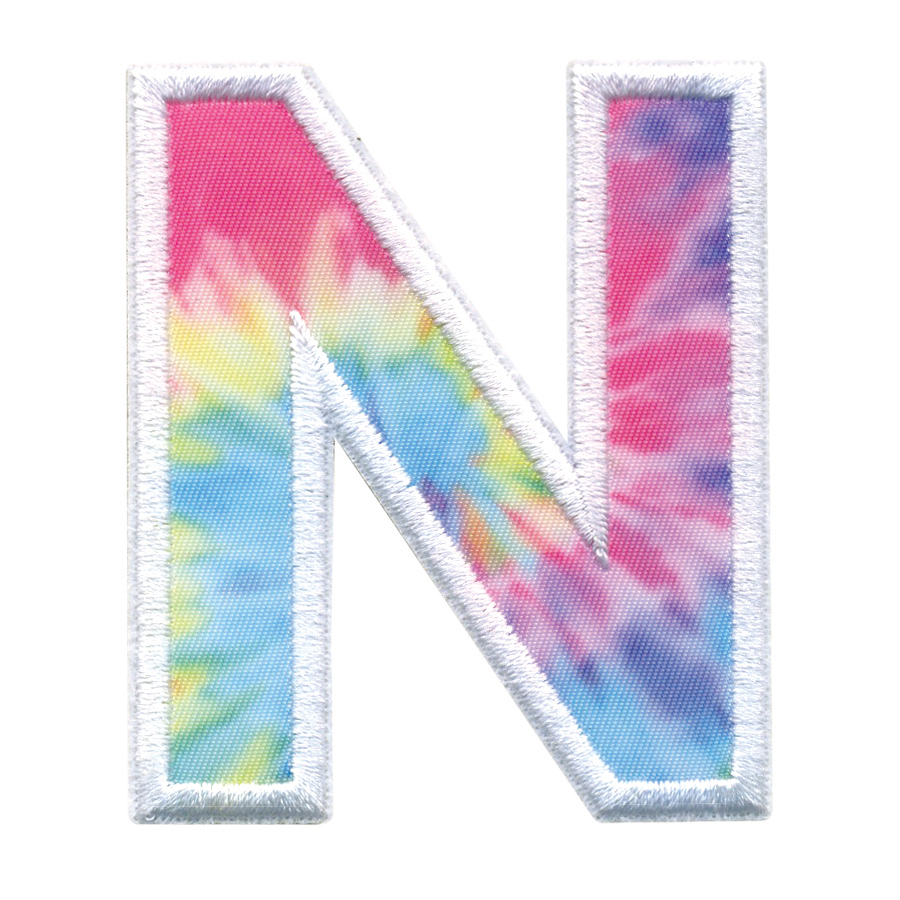 Picture of N Initial Tie Dye Sticker Patch