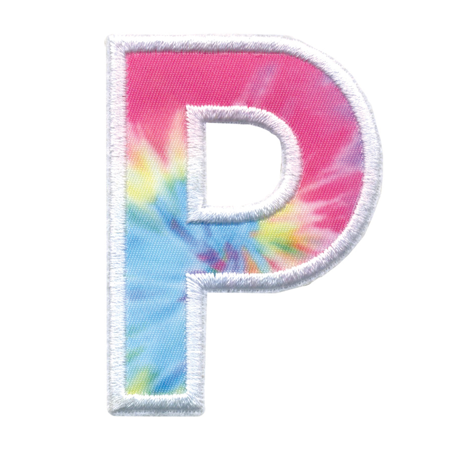 Picture of P Initial Tie Dye Sticker Patch