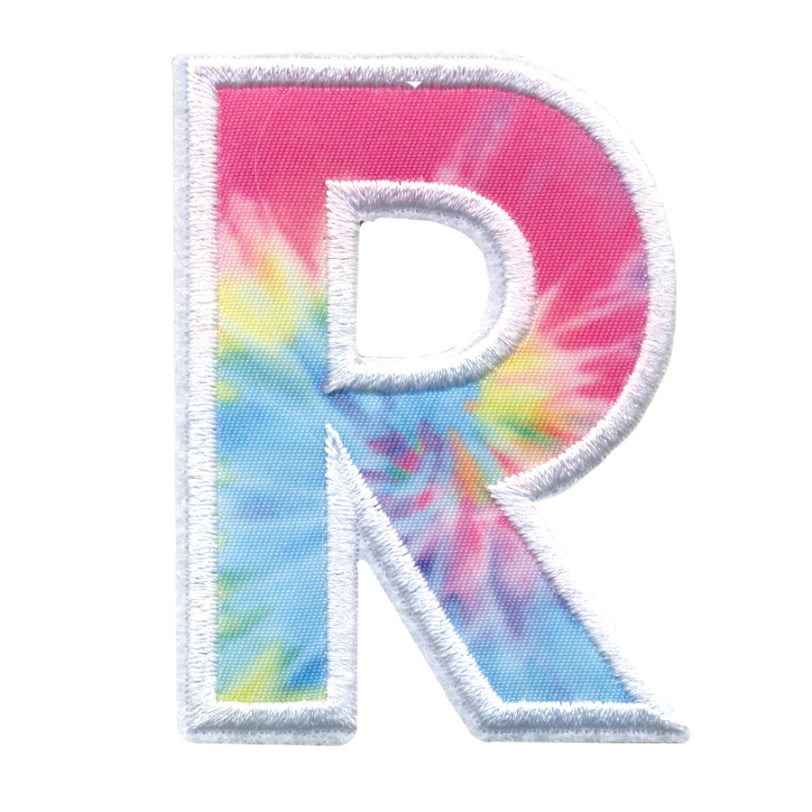 Picture of R Initial Tie Dye Sticker Patch