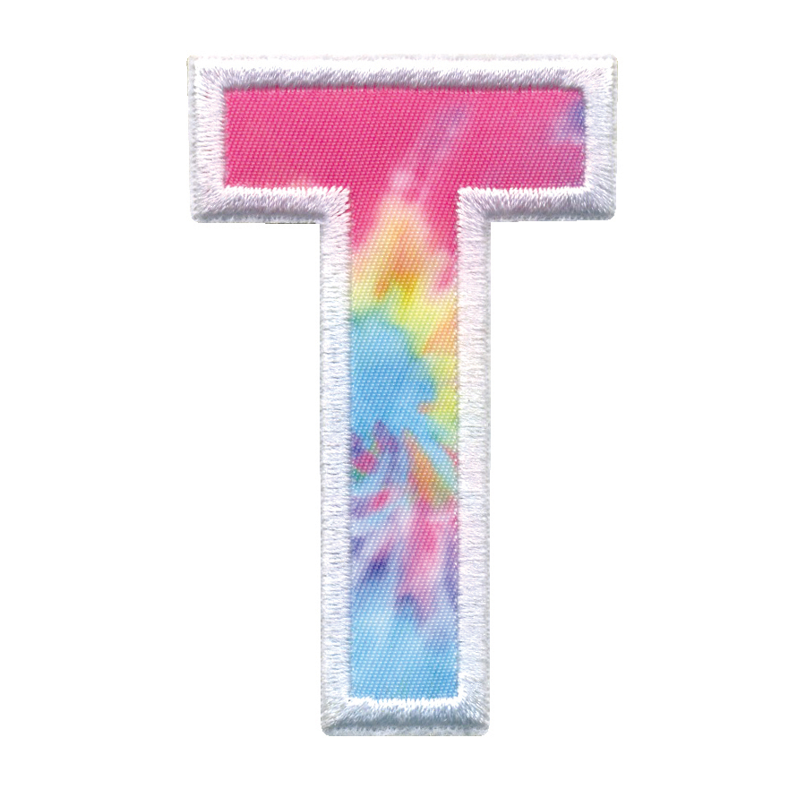 Picture of T Initial Tie Dye Sticker Patch