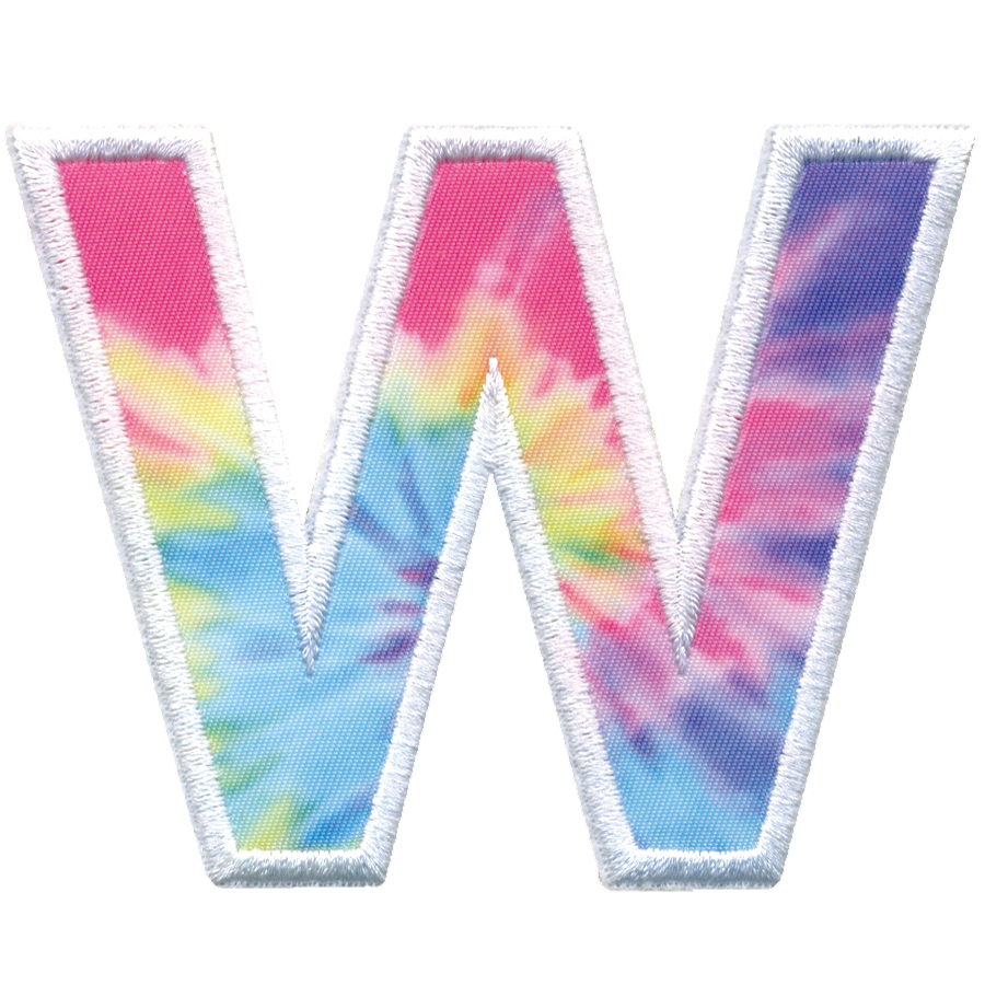 Picture of W Initial Tie Dye Sticker Patch