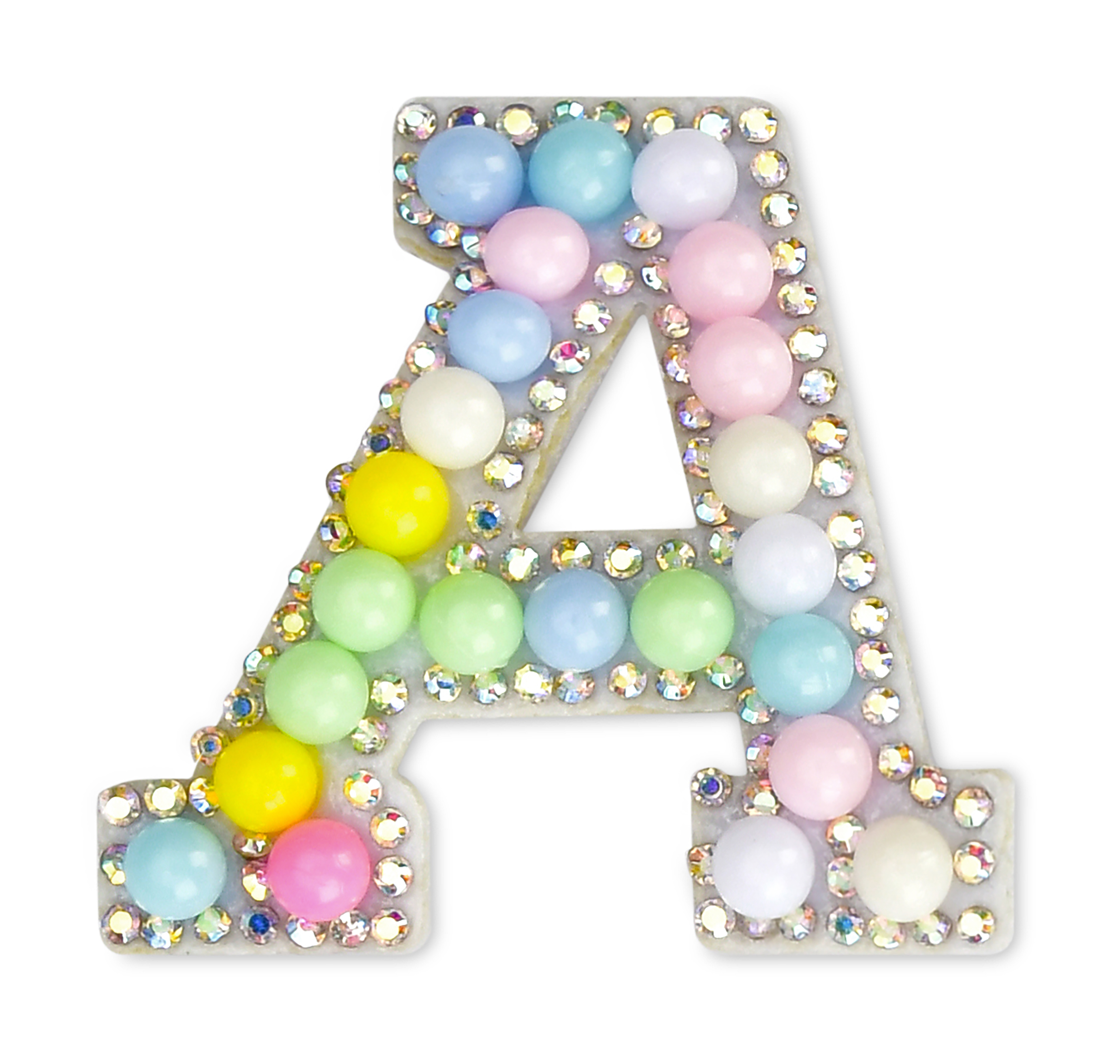 Picture of A Alphabet Pastel Bead Iron On Patch