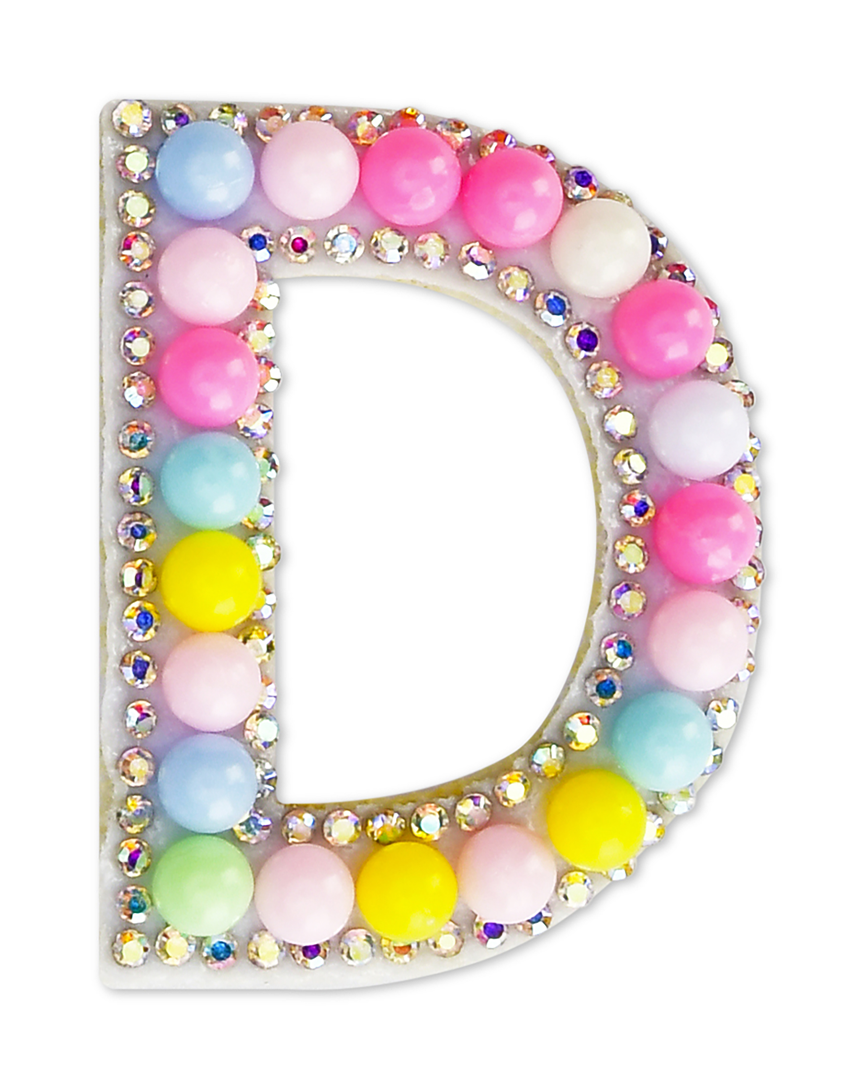 Picture of D Alphabet Pastel Bead Iron On Patch