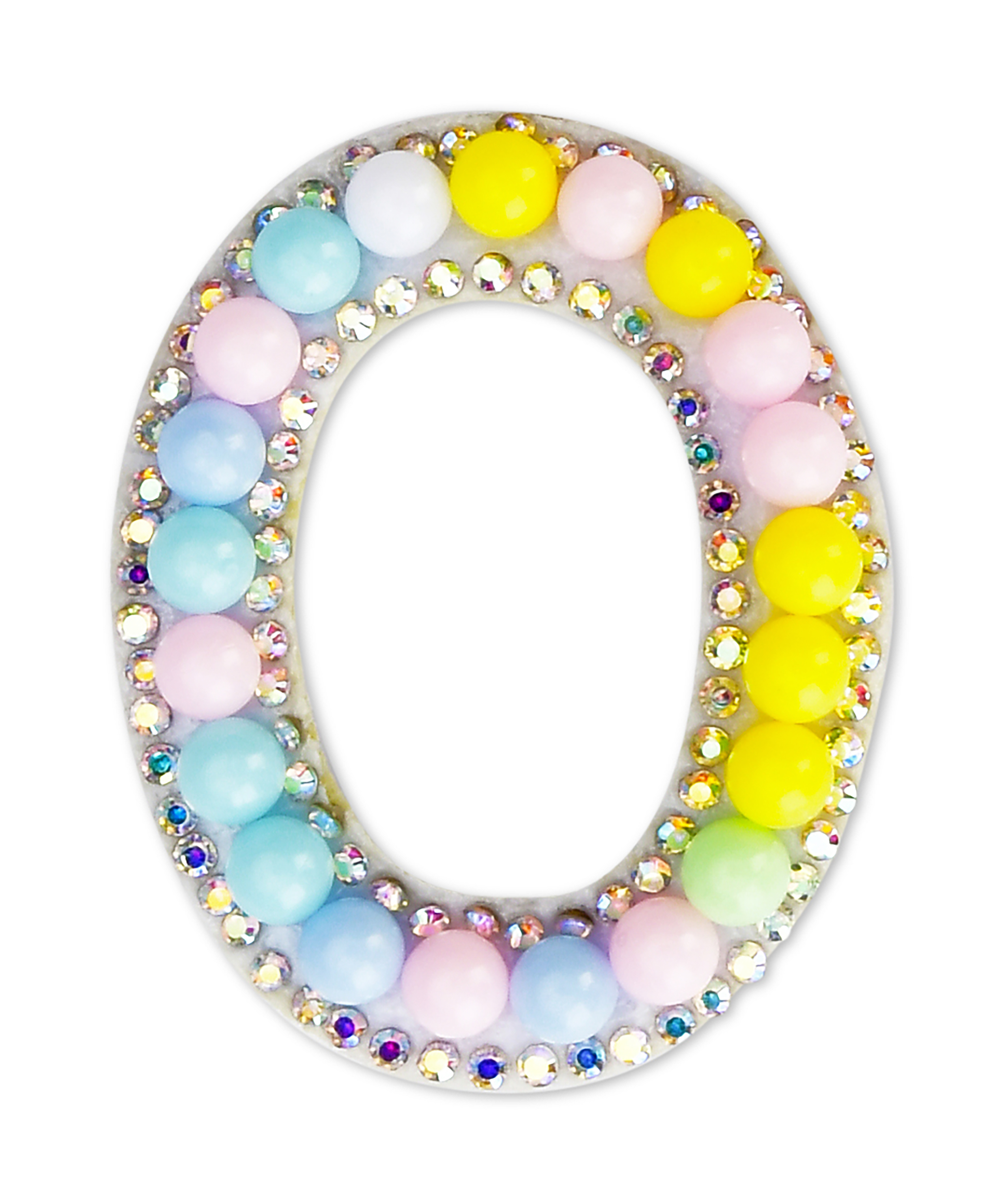 Picture of O Alphabet Pastel Bead Iron On Patch