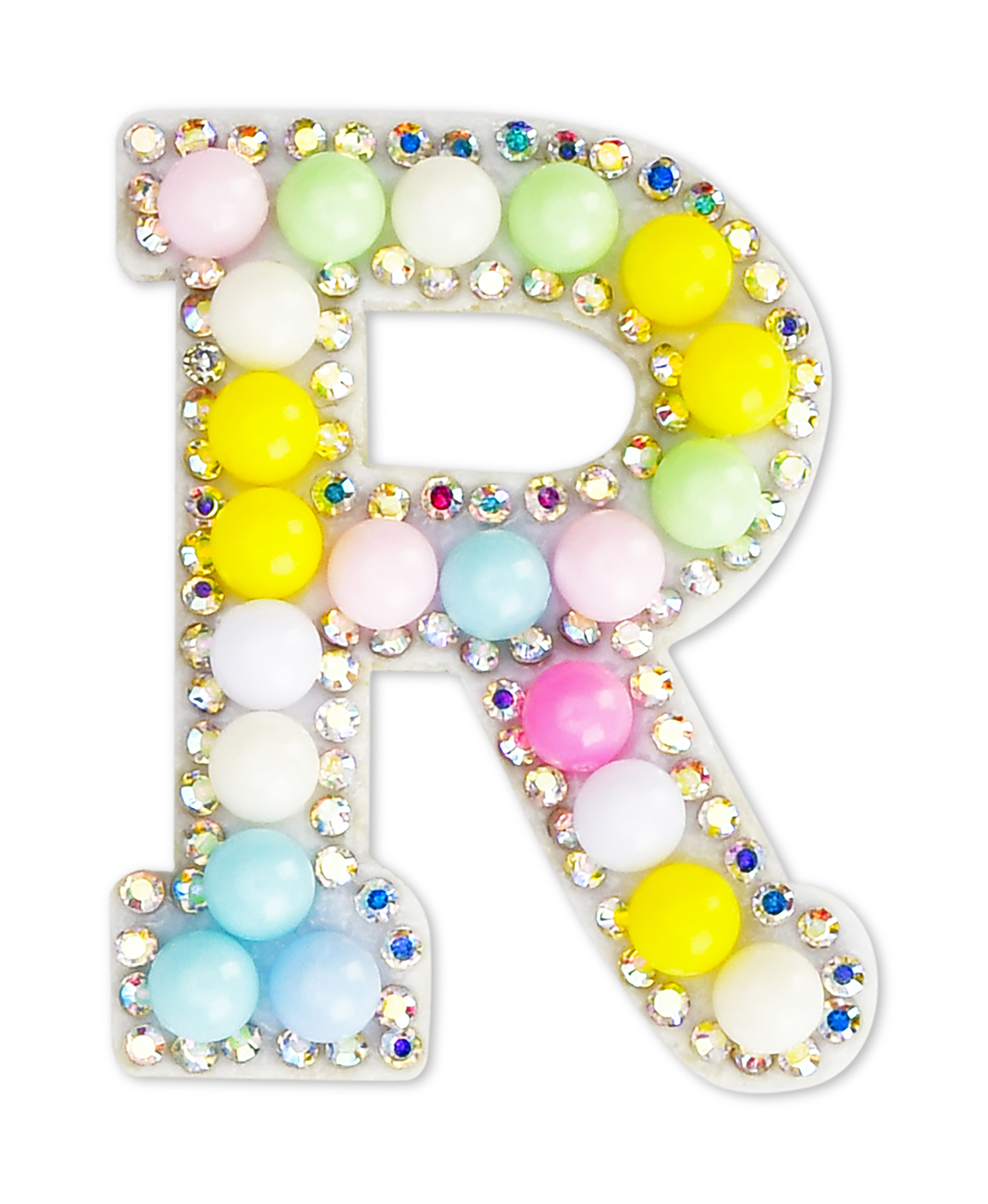 Picture of R Alphabet Pastel Bead Iron On Patch