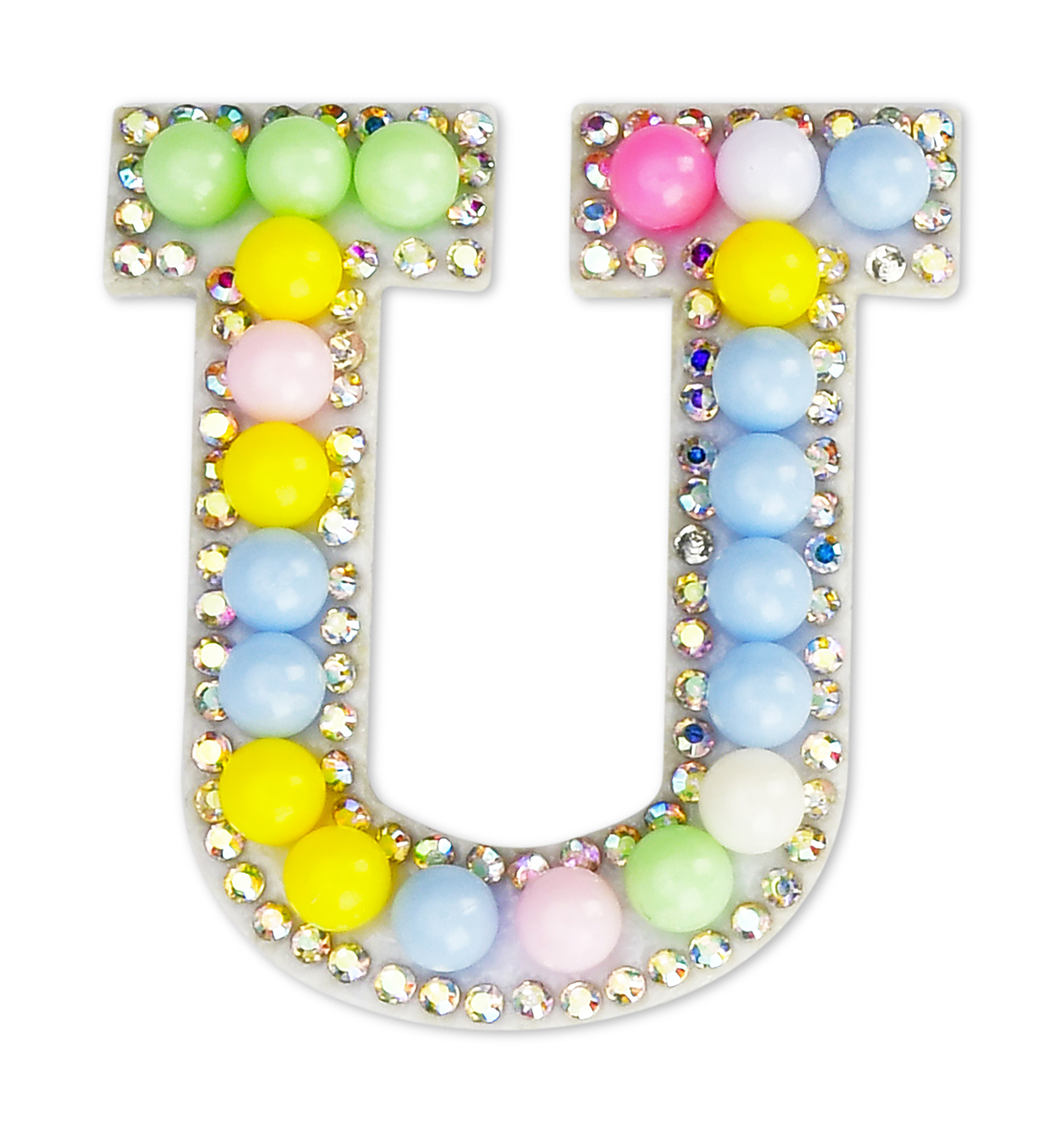 Picture of U Alphabet Pastel Bead Iron On Patch