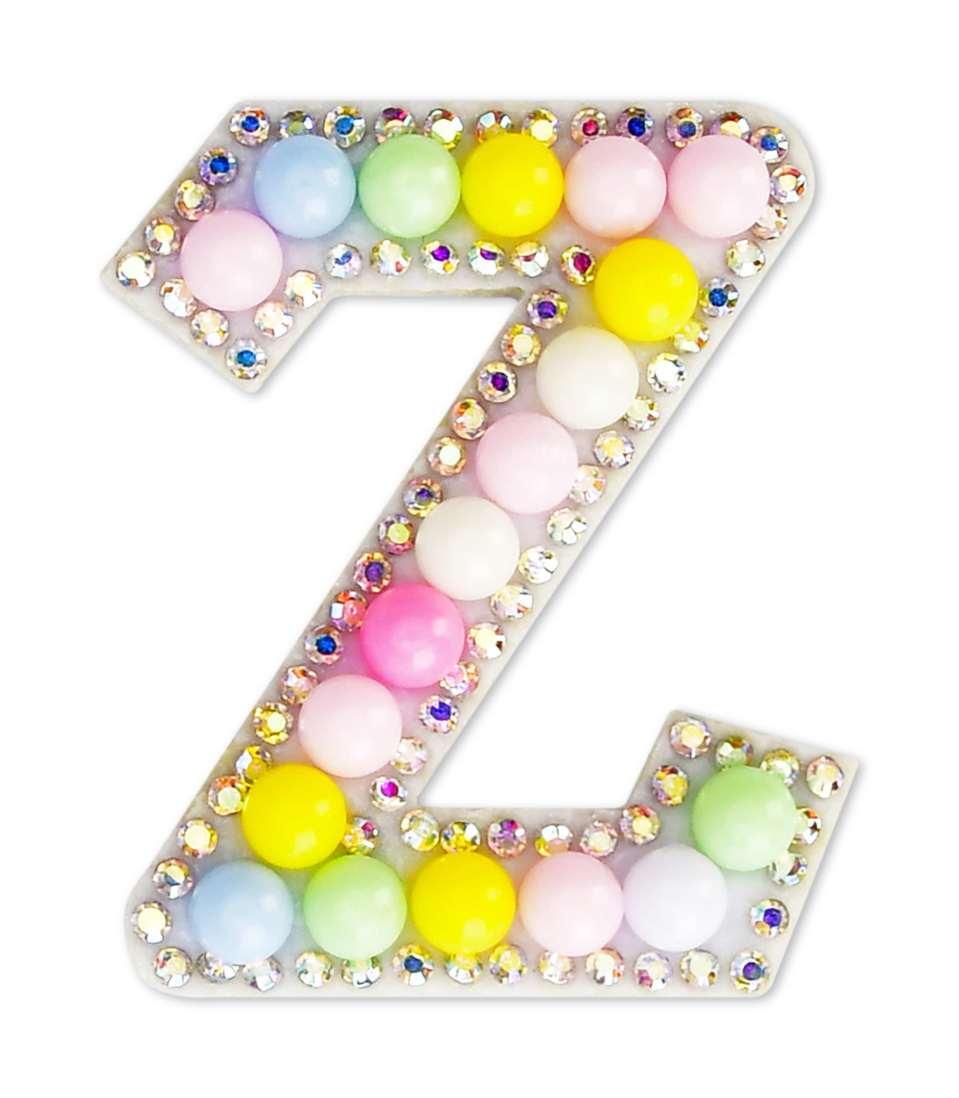 Picture of Z Alphabet Pastel Bead Iron On Patch