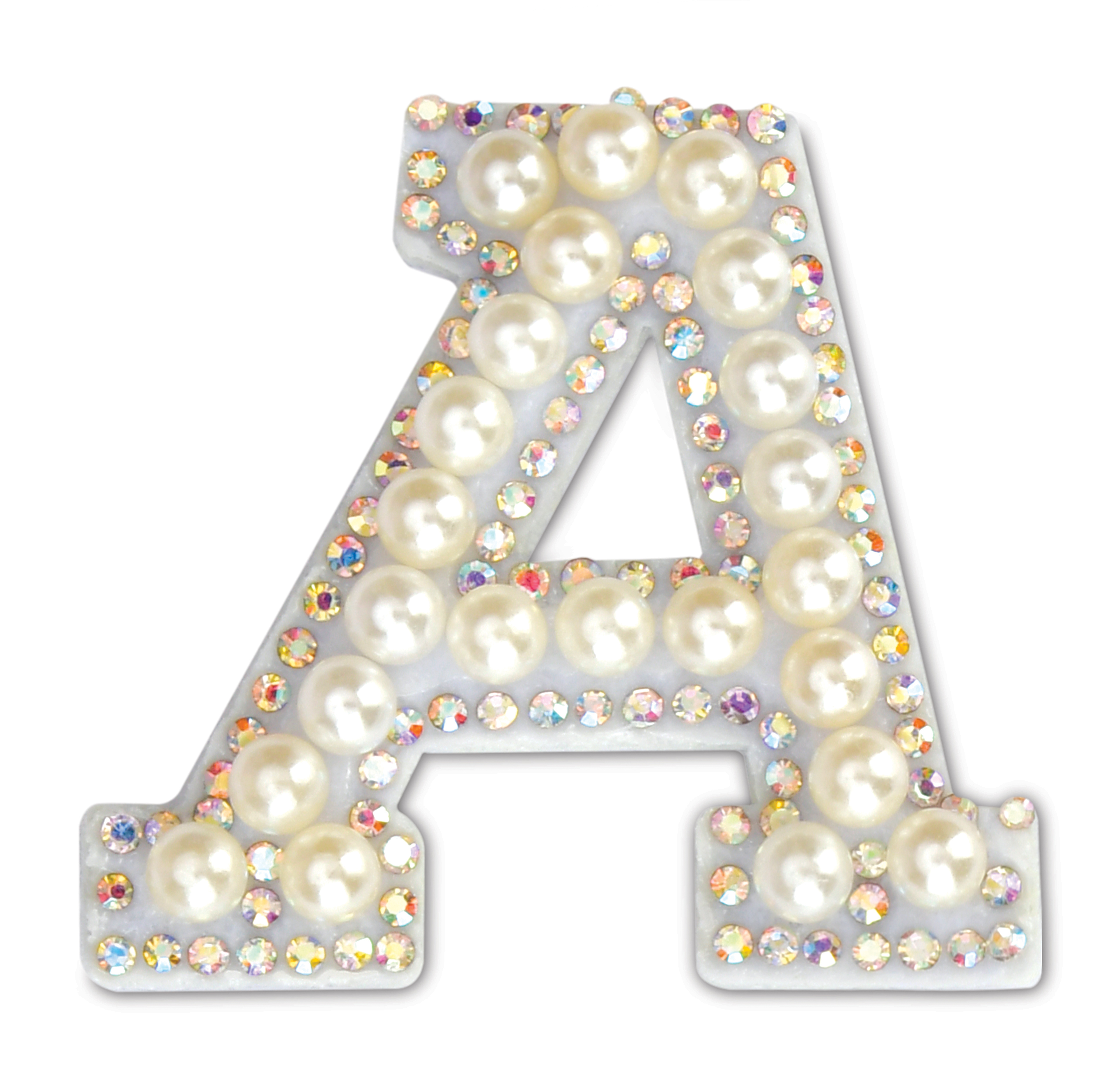 Picture of A Alphabet Pretty Pearl Bead Iron On Patch