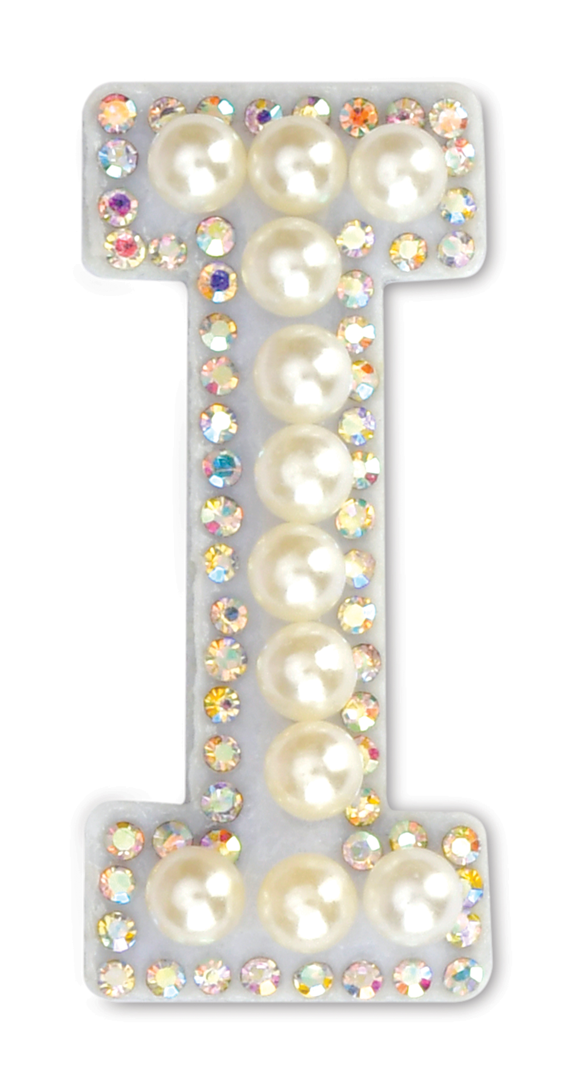 Picture of I Alphabet Pretty Pearl Bead Iron On Patch