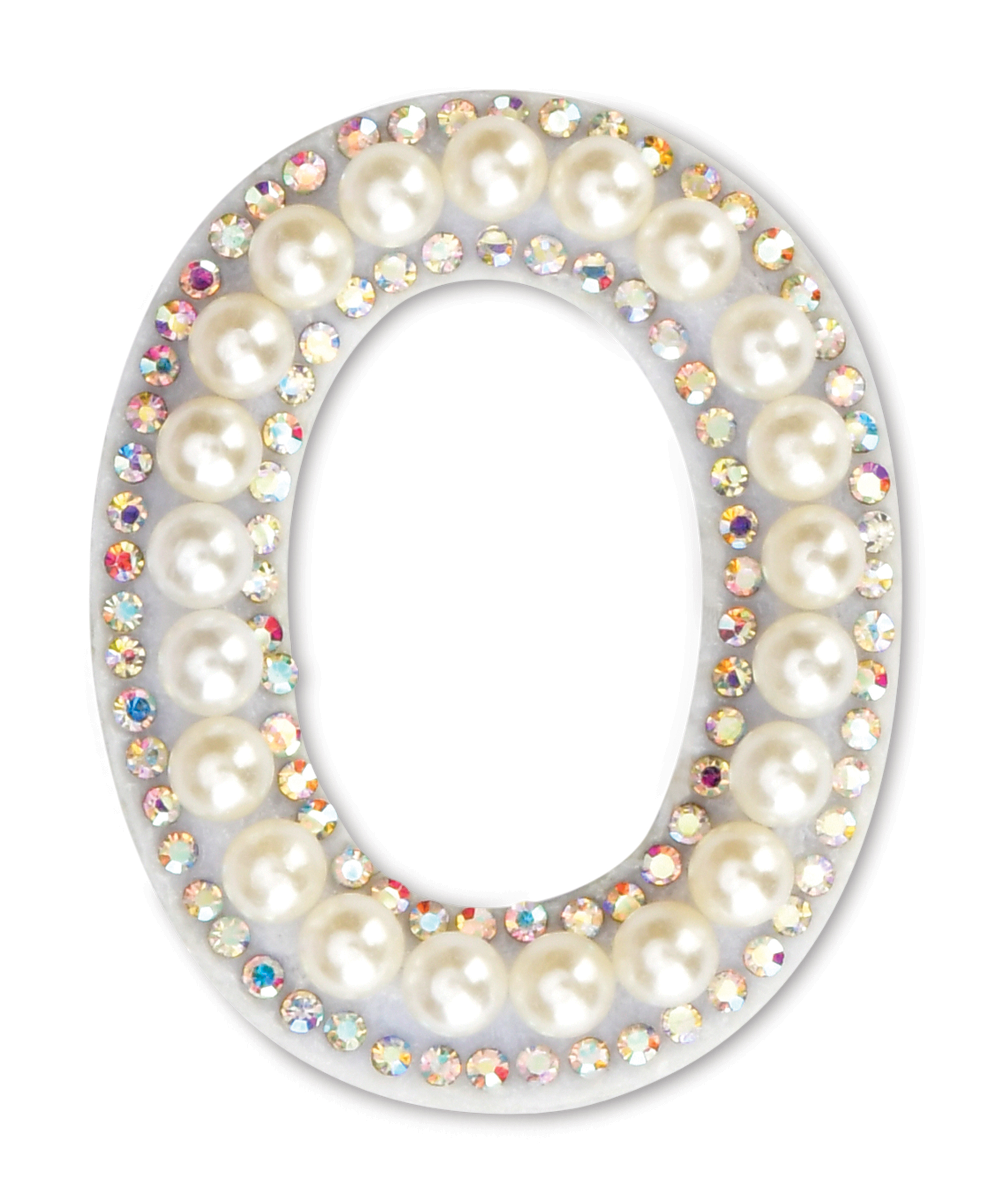Picture of O Alphabet Pretty Pearl Bead Iron On Patch