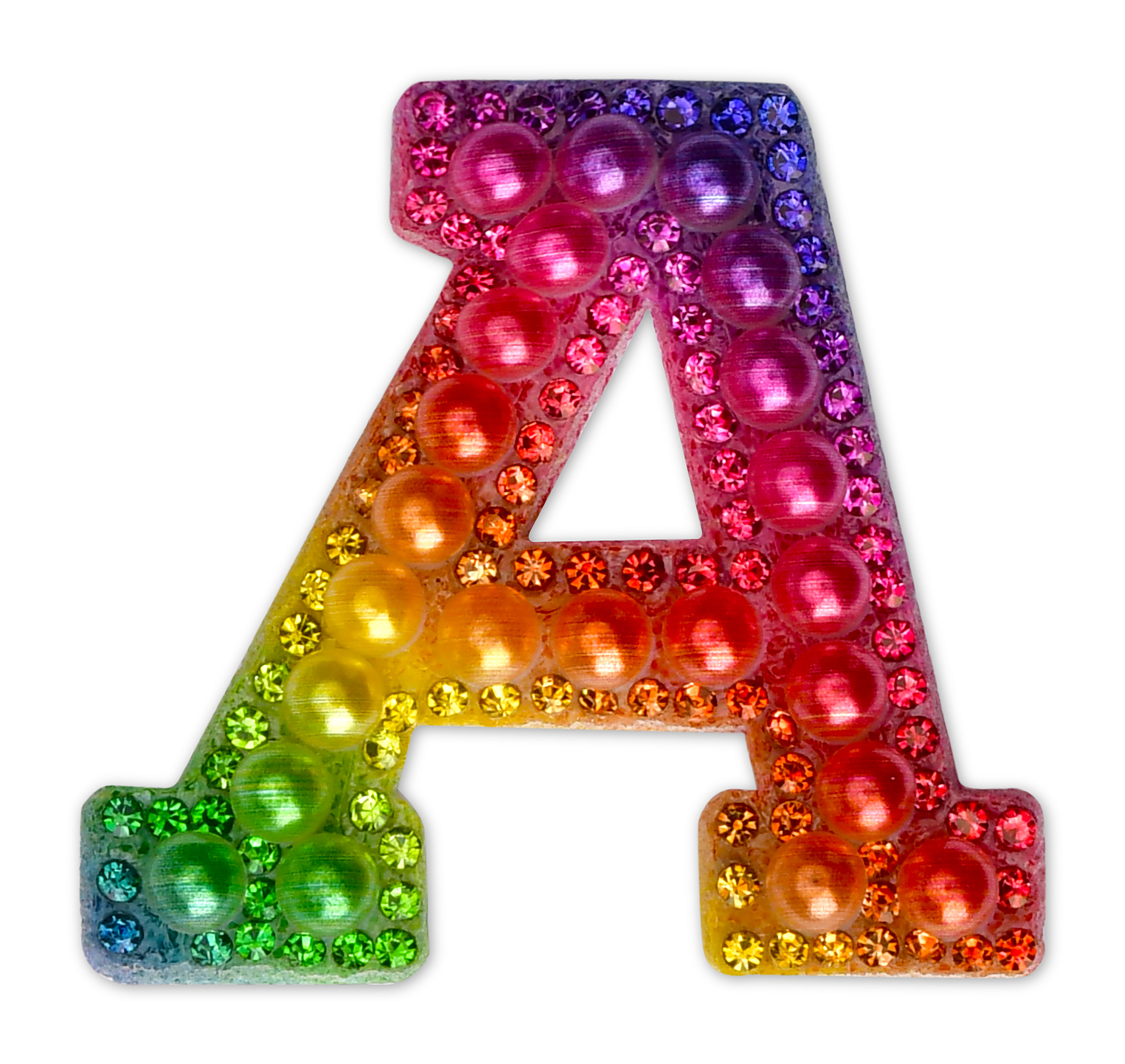 Picture of A Alphabet Rainbow Gem Iron On Patch