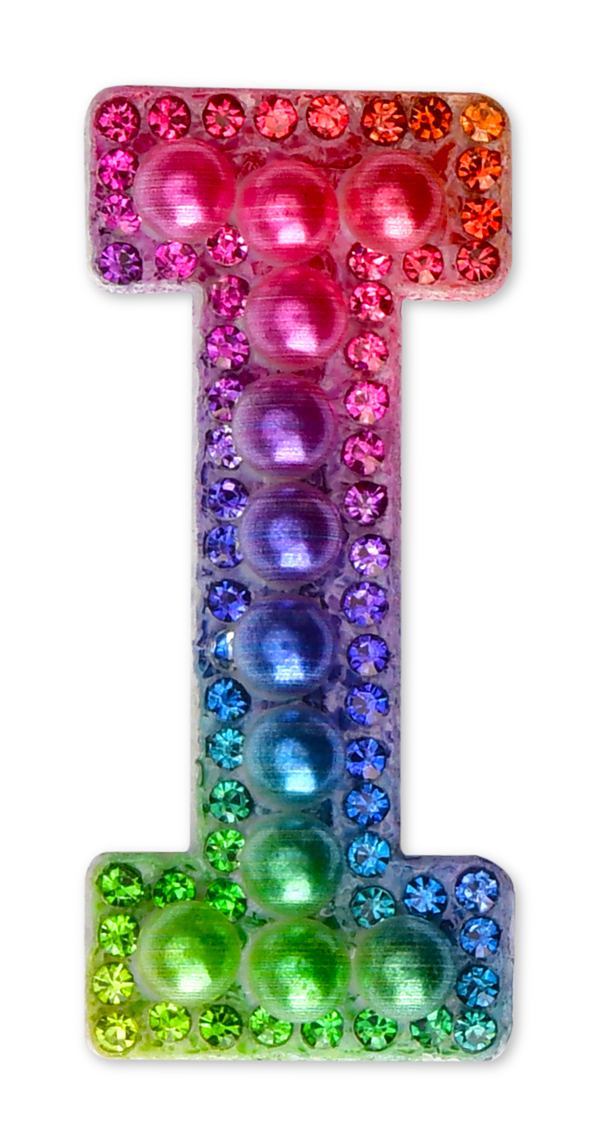 Picture of I Alphabet Rainbow Gem Iron On Patch