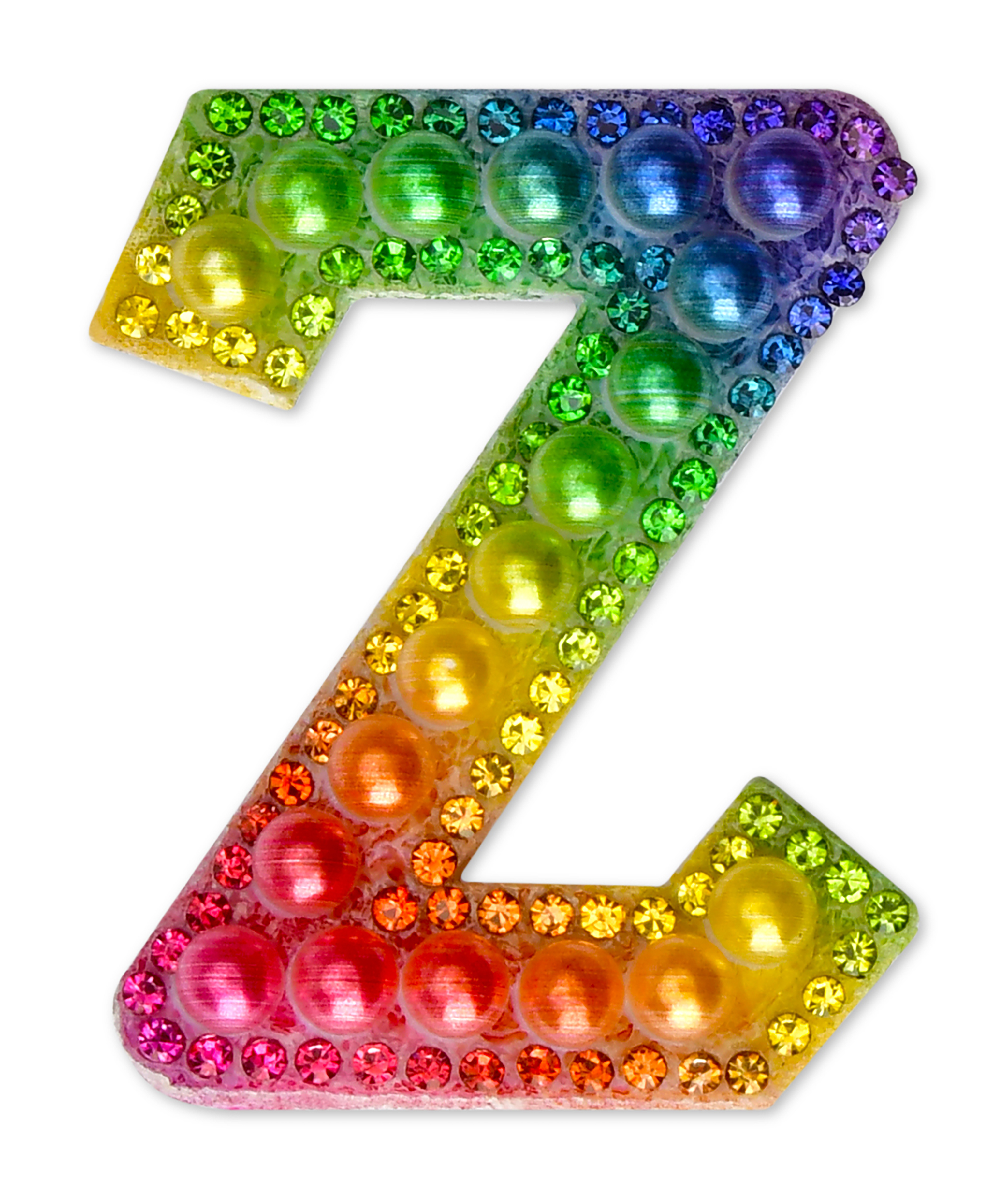 Picture of Z Alphabet Rainbow Gem Iron On Patch