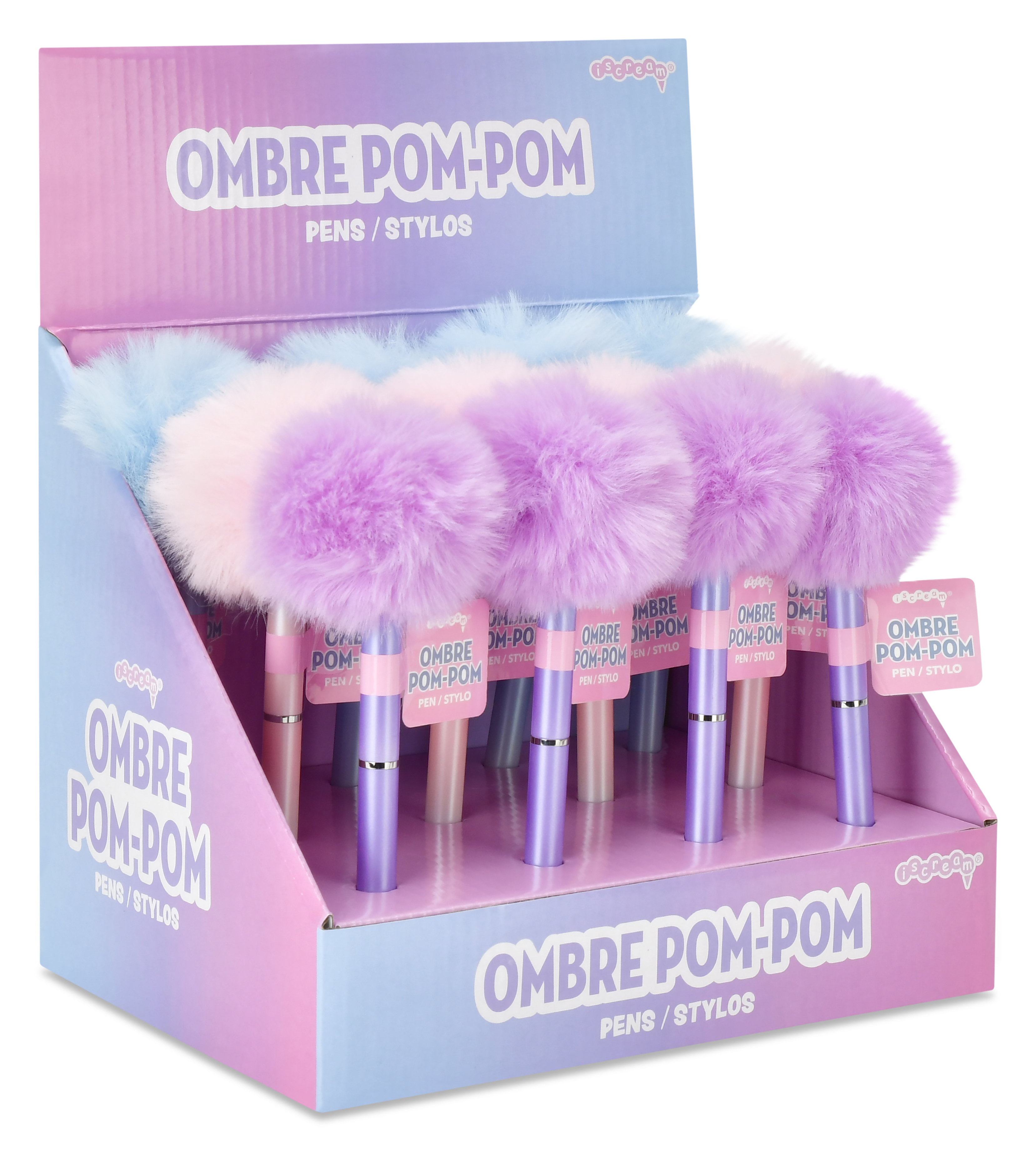 Picture of Ombre Pom Pom Pens PDQ - 12 pens