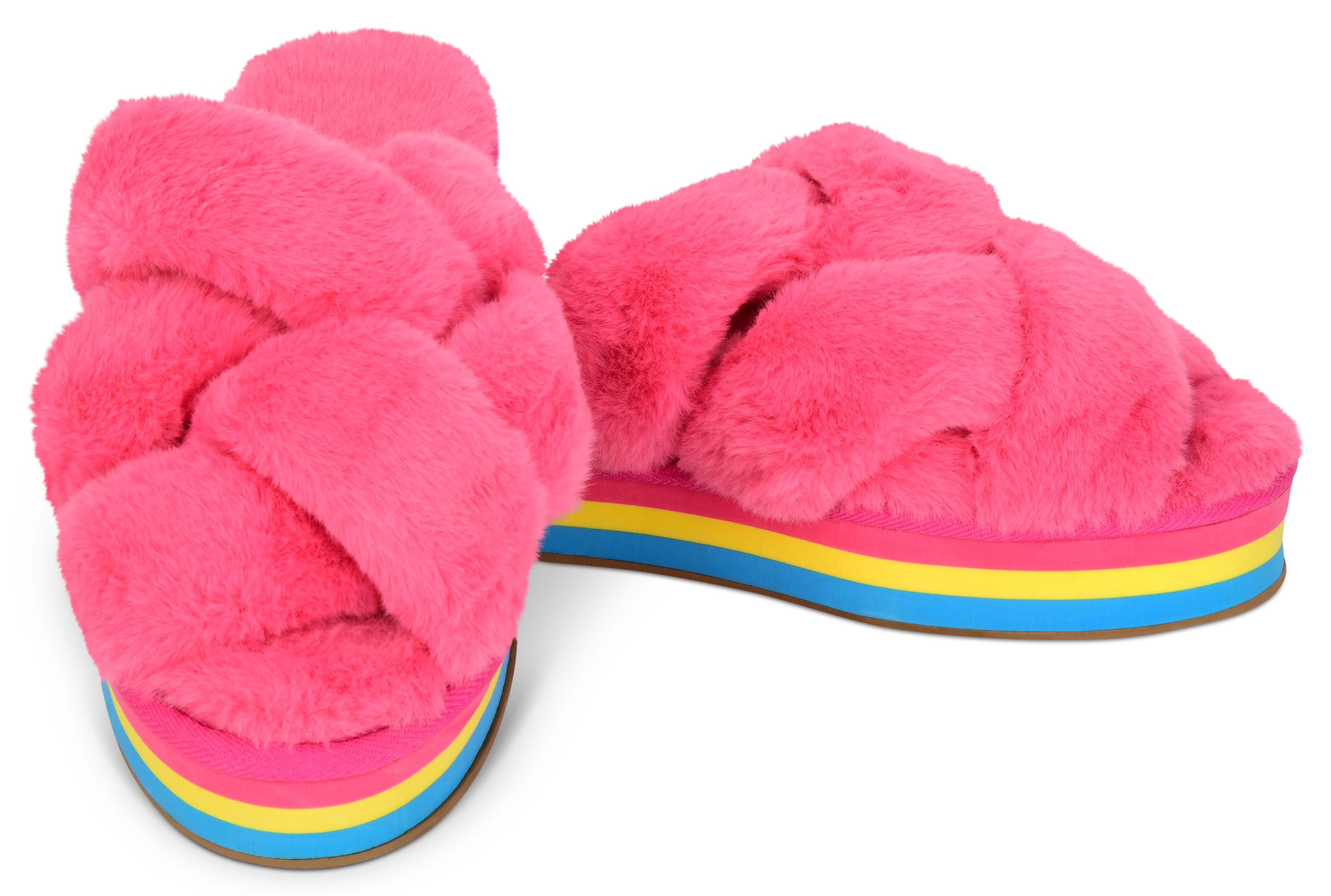 Picture of Furry Platform Slippers (Large (7-9))