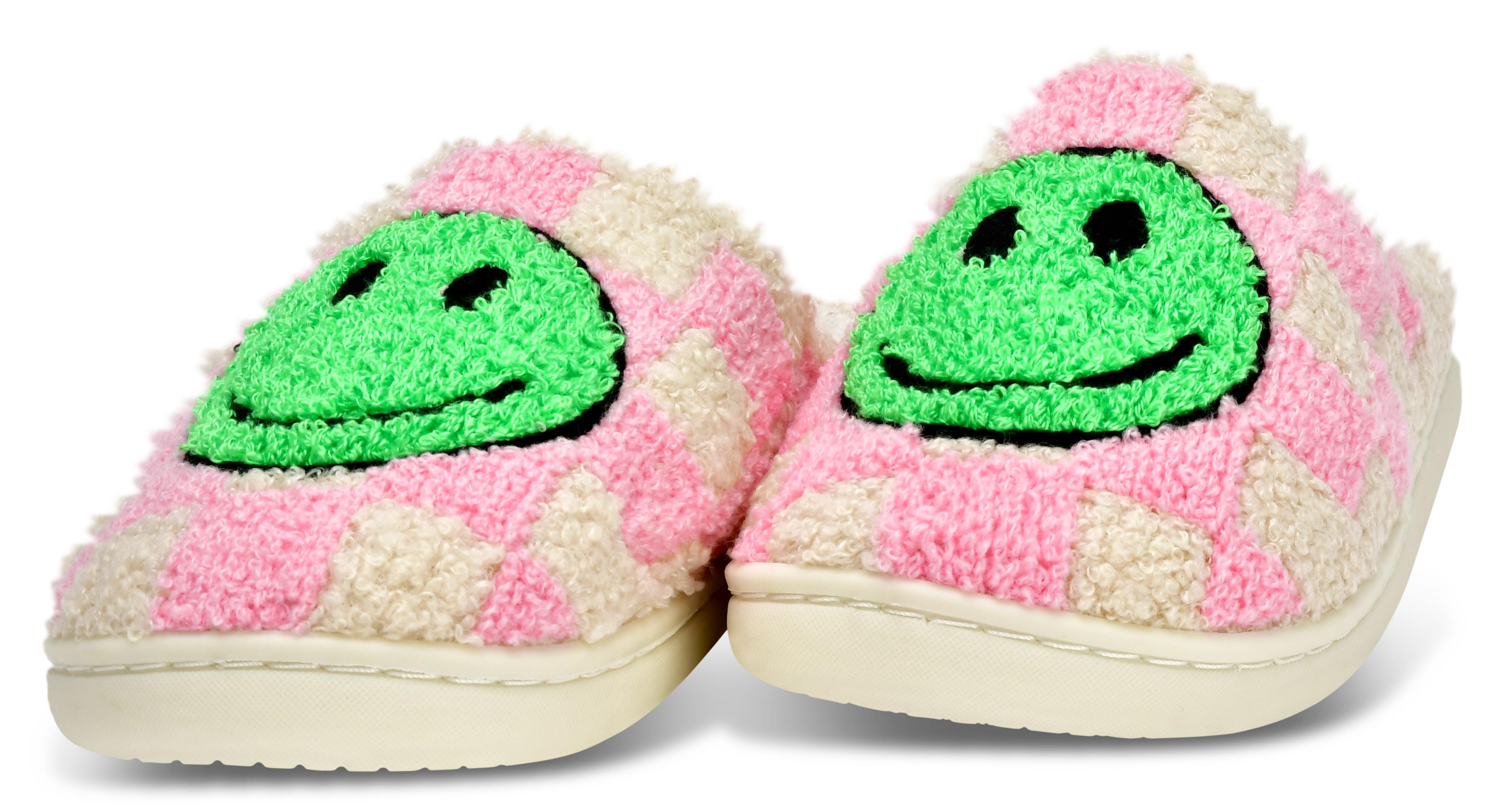 Picture of Pink & Green Happy Check Slippers  (Small (1-3))