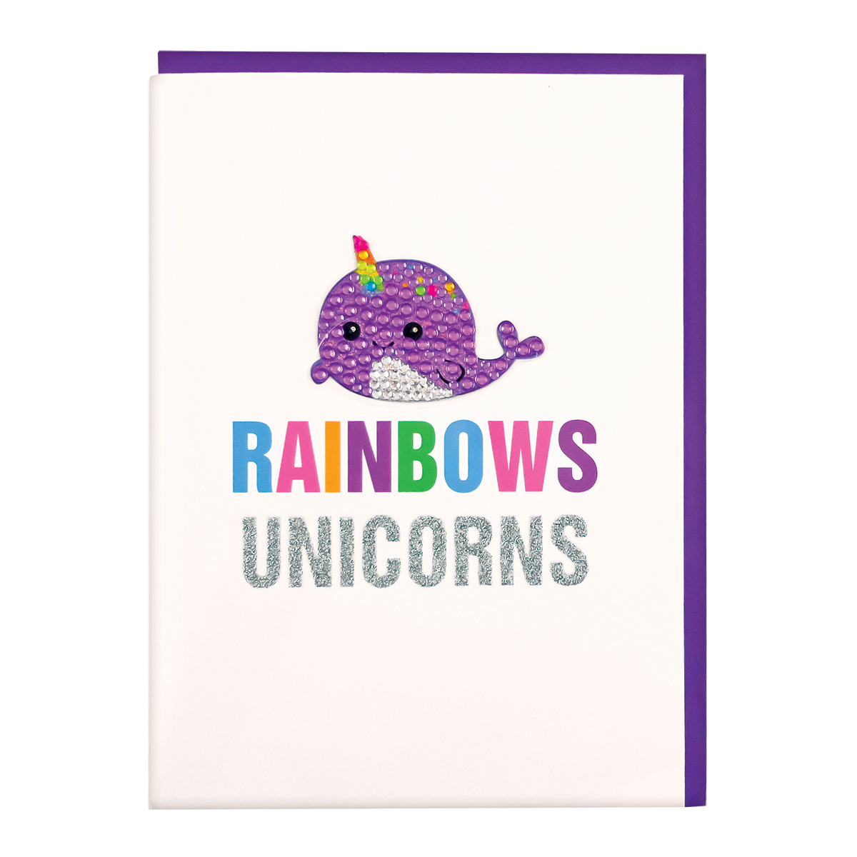 Picture of Narwhal Removable Rhinestone Decal Greeting Card